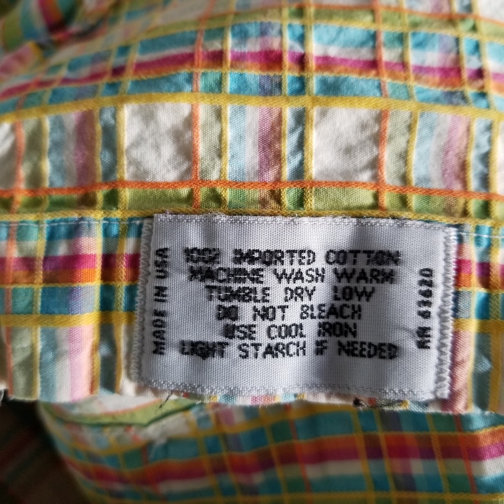 Gitman Brothers Vintage Mens Madras Plaid Shirt - Picture 8 of 8